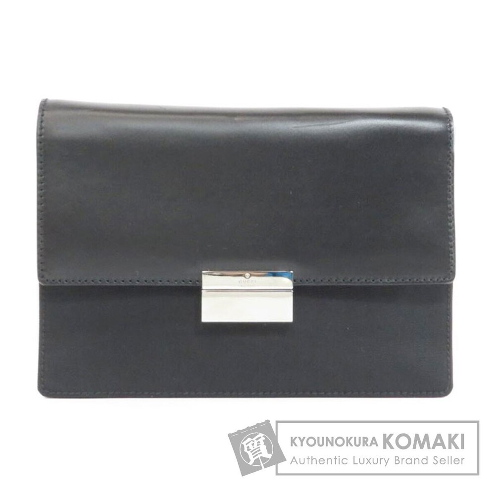 Gucci Logo Clutch Bag Leather